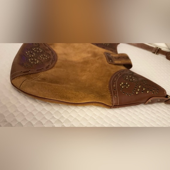 Rafe New York Suede & Leather‑Trim Studded Hobo Handbag — EUC - Picture 5 of 7